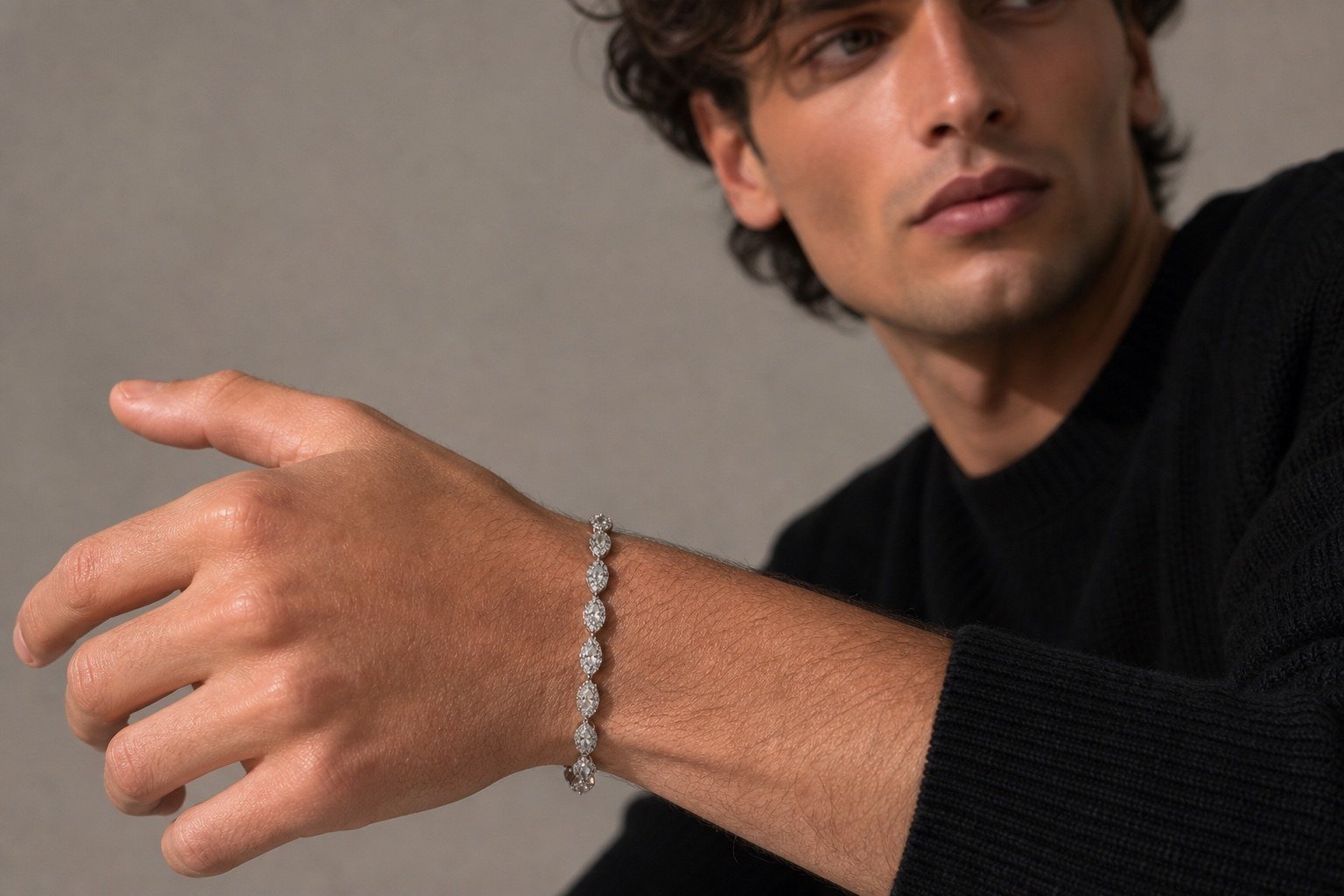 Adult model wearing a JACROS Paris bracelet